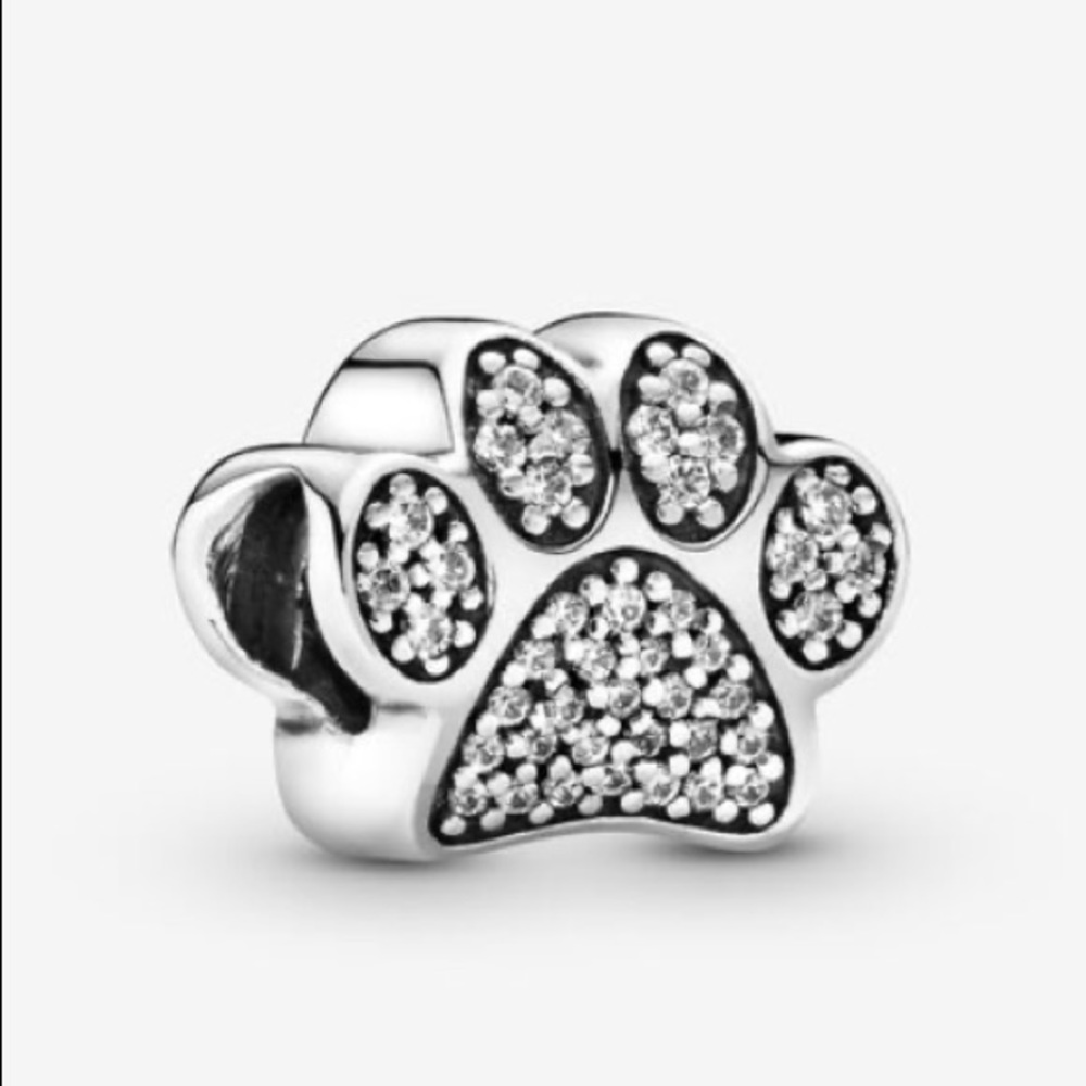 Authentic Pandora Sparkling Paw Print Charm